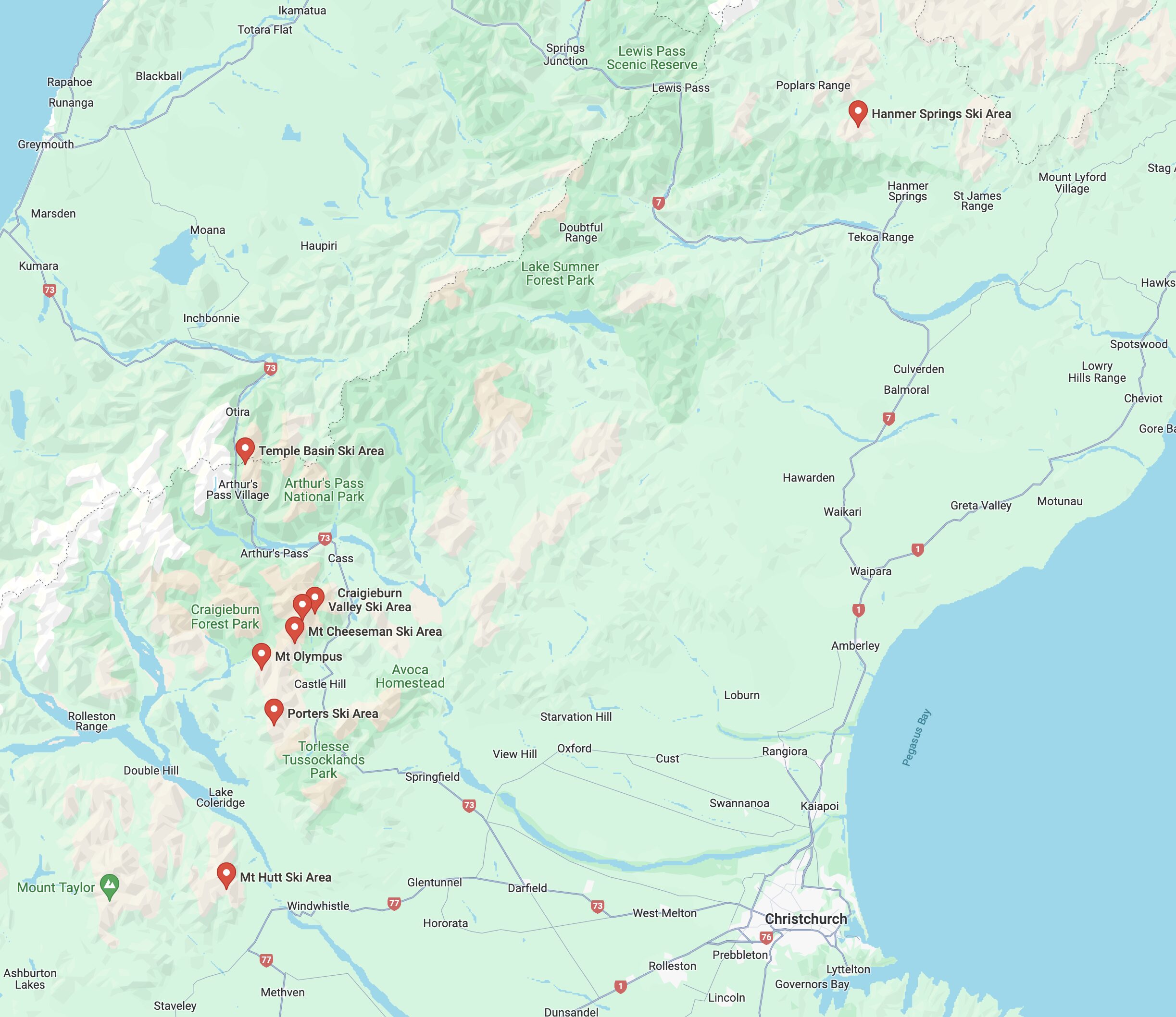 Ski fields in South Island - Christchurch & Canterbury