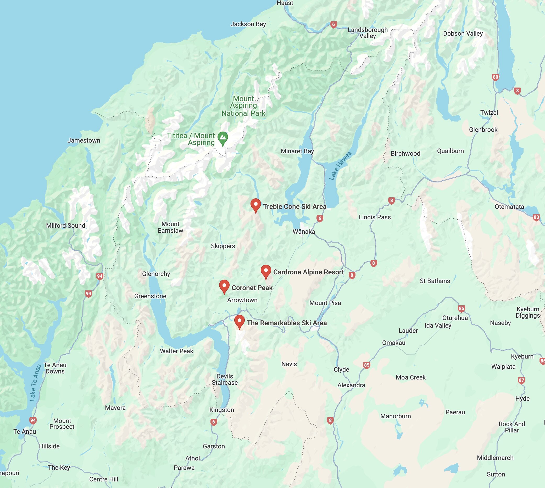 Ski fields in South Island – Queenstown & Wanaka