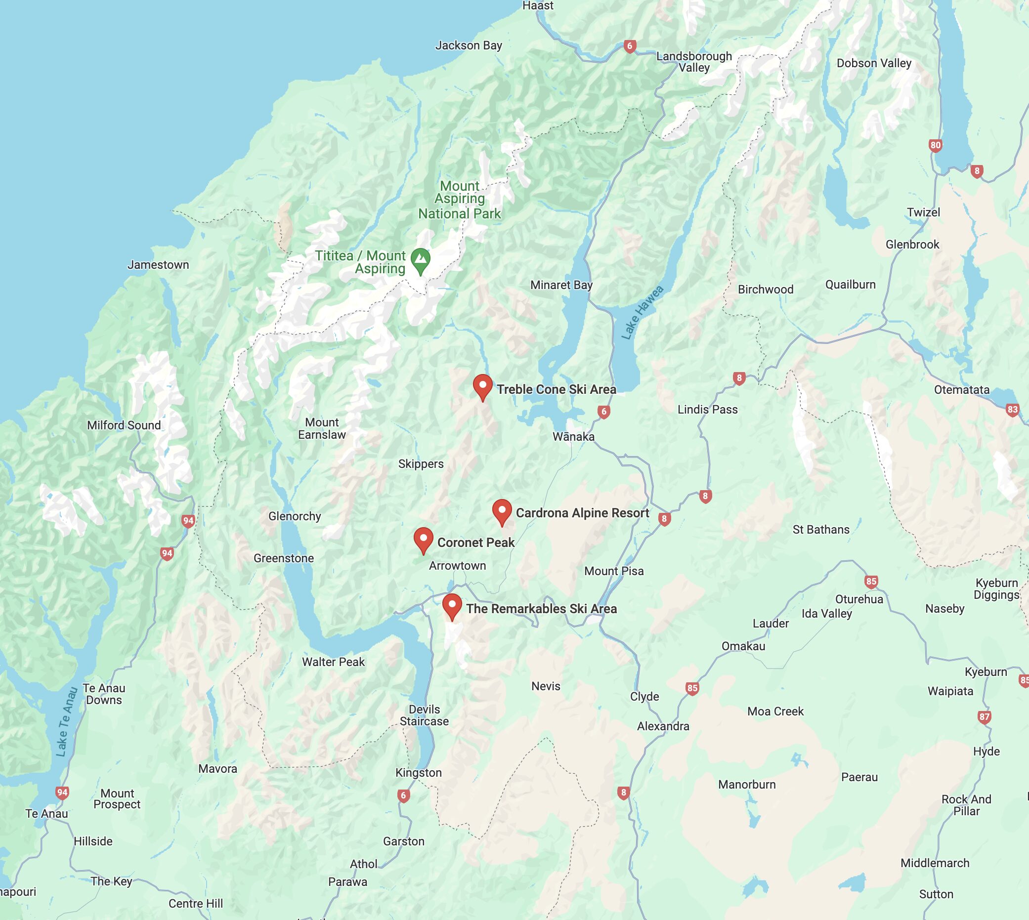 Ski fields in South Island – Queenstown & Wanaka