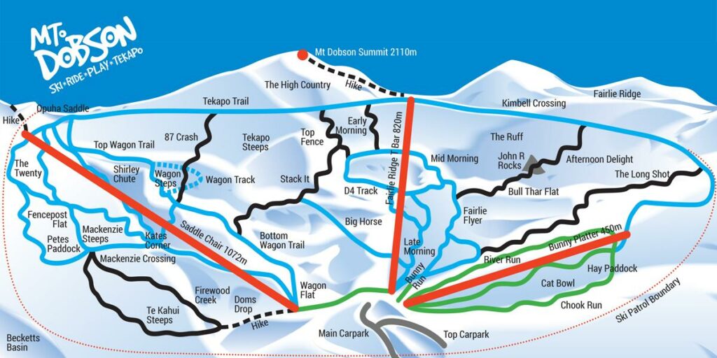 Ski fields in South Island – Mackenzie