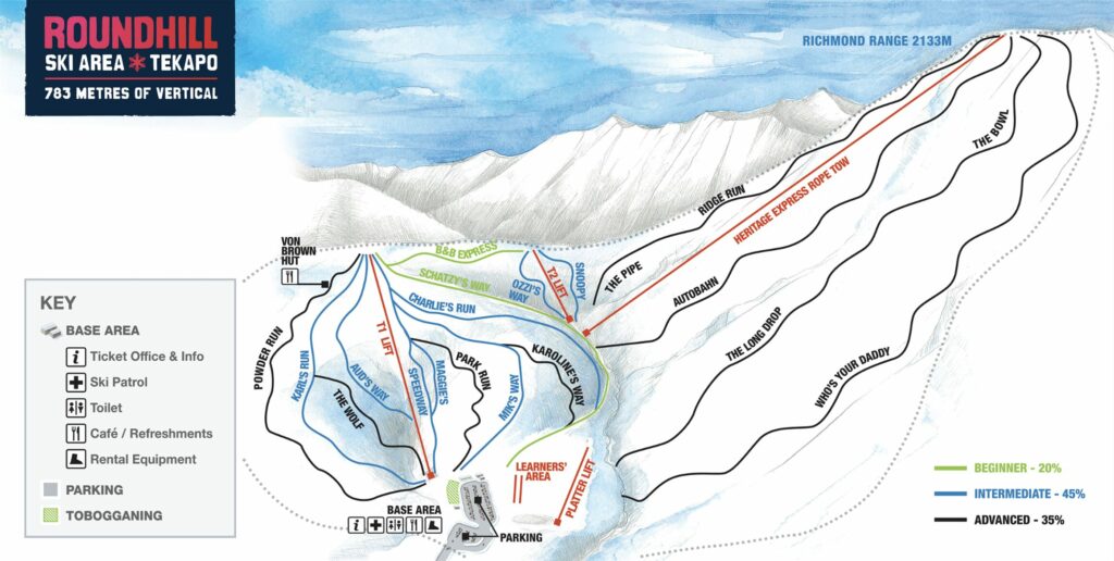 Ski fields in South Island – Mackenzie