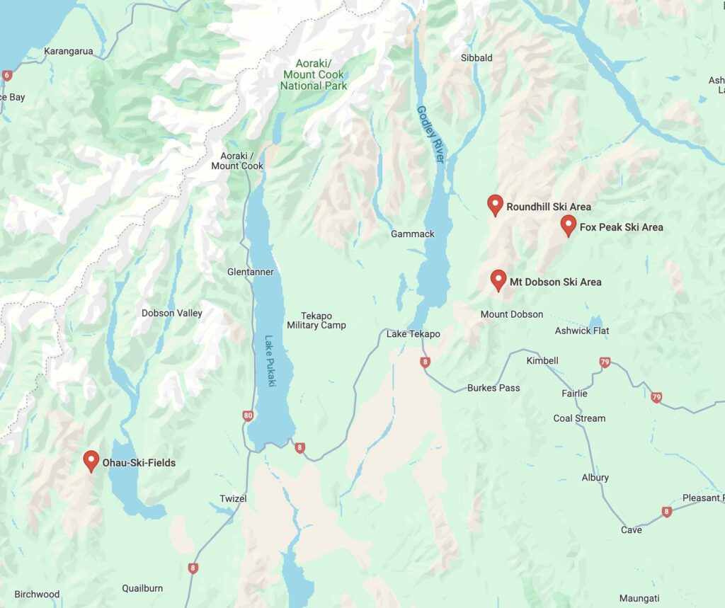 Ski fields in South Island – Mackenzie