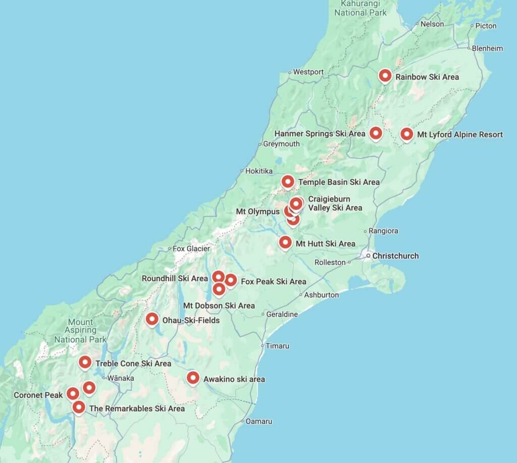 Brilliant Rentals Car Hire Rent a Car Christchurch NZ - Ski fields in South Island - Christchurch & Canterbury
